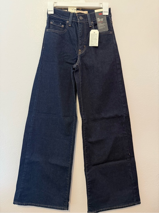 Levi's Denim - Levis 728 High Rise Wide Leg Jeans Indigo Blue Denim 24x32 NWT